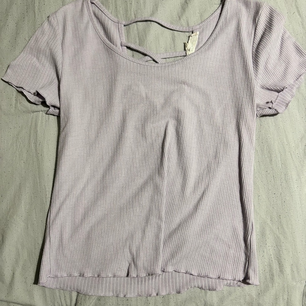 Ribbed Short Sleeve Top